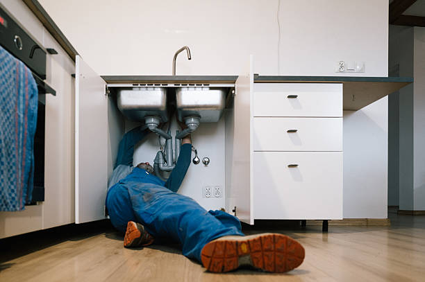Professional Plumbing technician working in Wolf Lake, MI